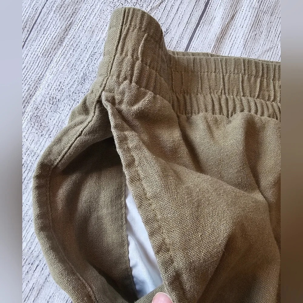 Old Navy Size 3X Linen Blend Hi-Rise Straight Pull On Comfy Waistband Green Pant - Picture 10 of 10